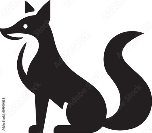 fox and wolf silhouettes, perfect for logo designs and graphics. photo