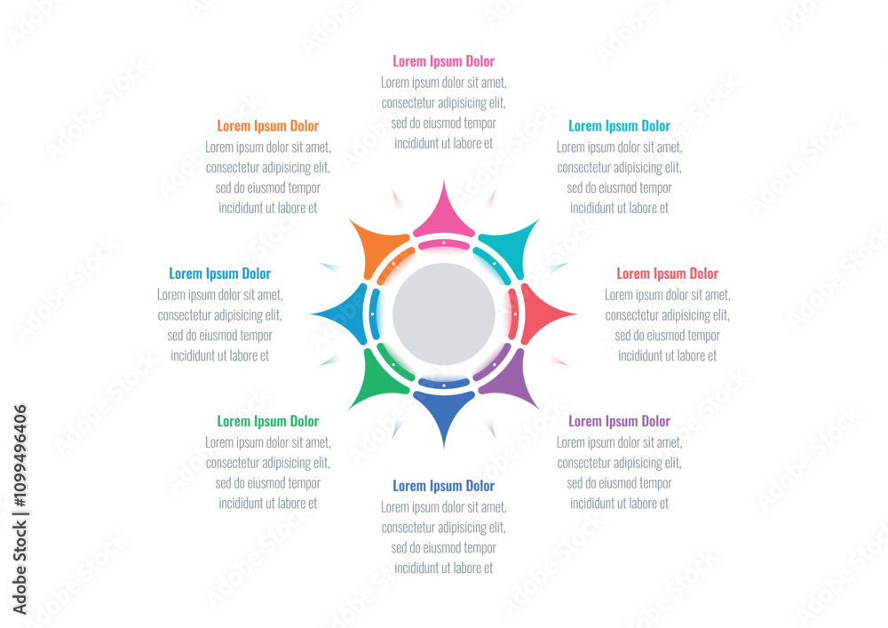 Obraz premium infographic template for magazine, annual report. infographic template for business, education, science world. infographic template with stars. eight options information template