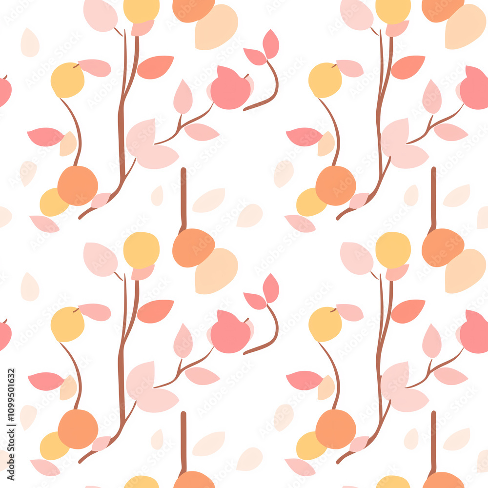 Fototapeta premium Patron de plantas y hojas de plantas
