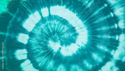 Teal Tie Dye Swirl Abstract Spiral Pattern Background Texture