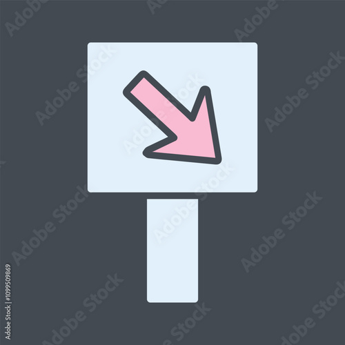 Diagonal Down-Right Arrow Vector Icon