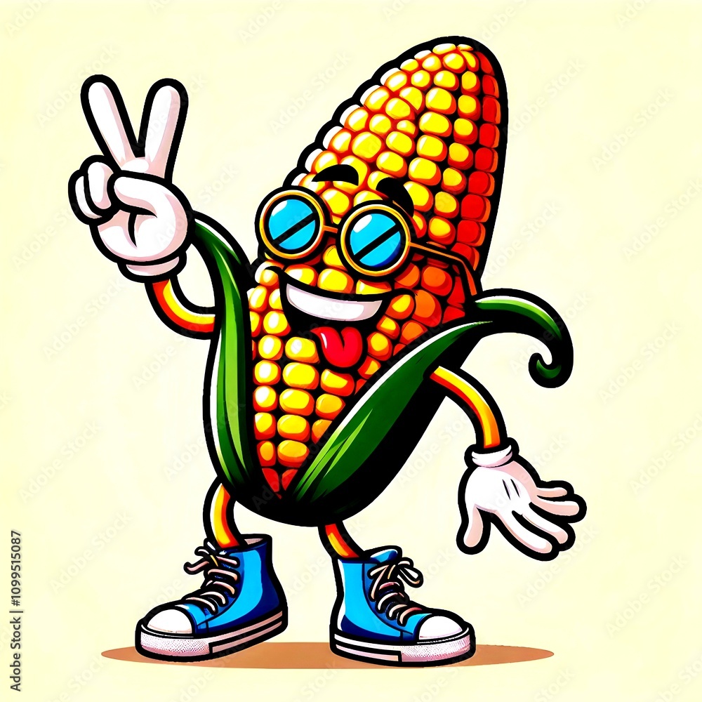 Obraz premium corn character comic