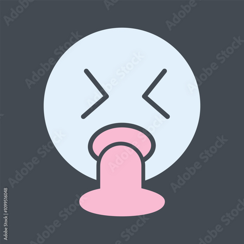 Face Vomiting Vector Icon