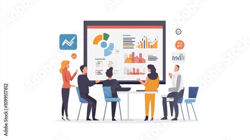 Wallpaper Mural Business Team Meeting with Data Presentation Torontodigital.ca