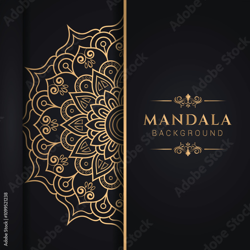 Ornate Stylish Gold Mandala Pattern Art Design