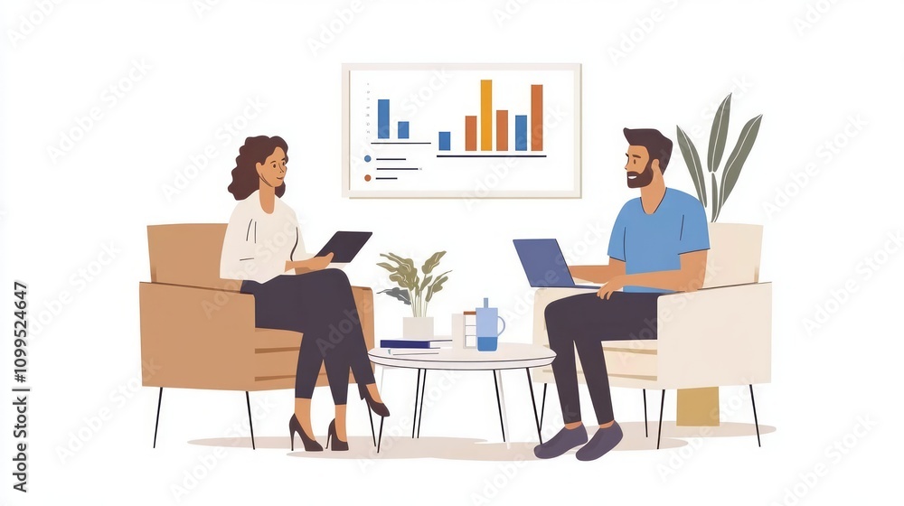 Fototapeta premium Business Collaboration Meeting Illustration