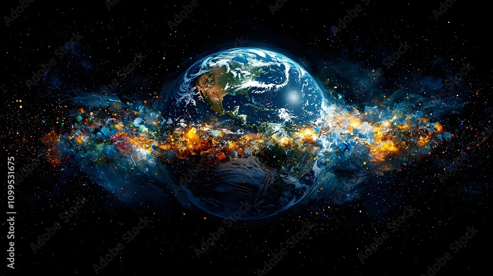 of-earth-s-atmospheric-layers-composed-of-recycled-materials-with-wind