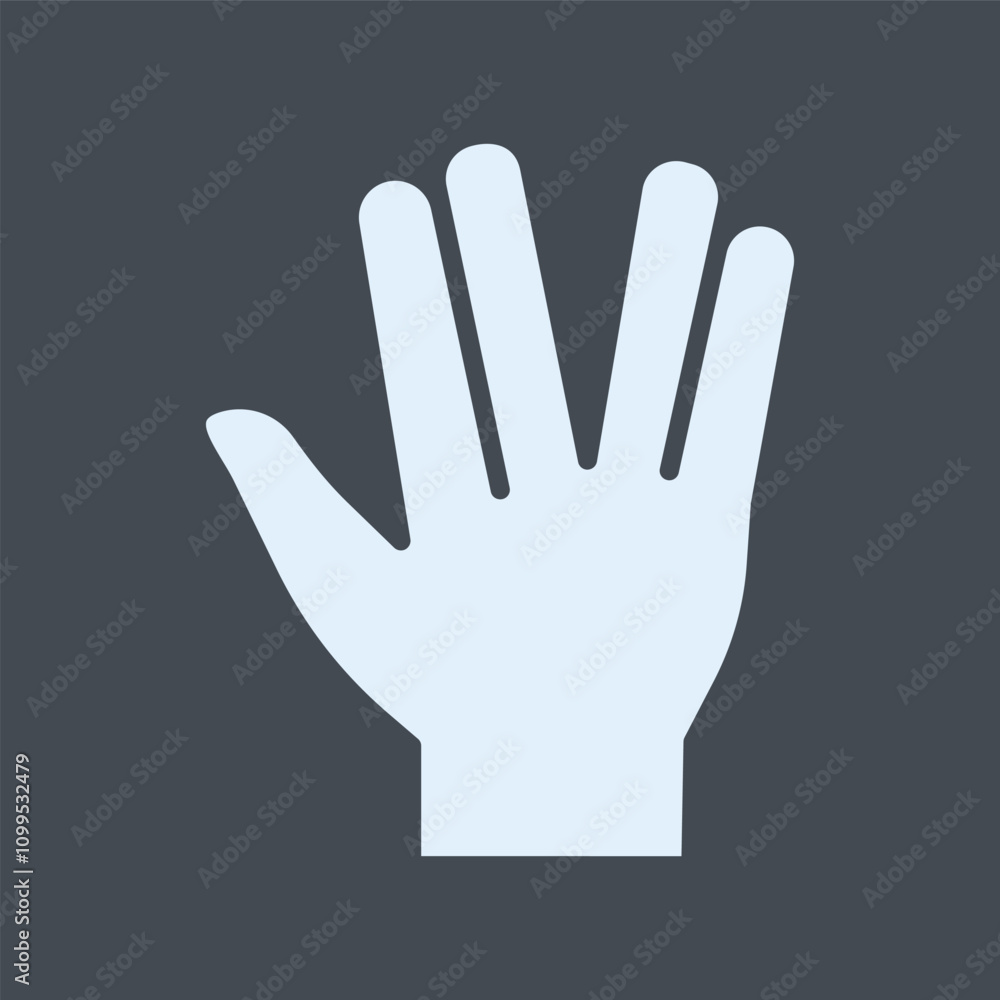 Obraz premium Vulcan Salute Vector Icon