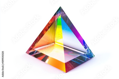 Free Download Colorful Light Spectrum Reflected on a Transparent Prism Triangle Shaping a Vibrant Rainbow Display, Showcasing the Beauty of Light Refraction in an Artistic Way - GFXLoad