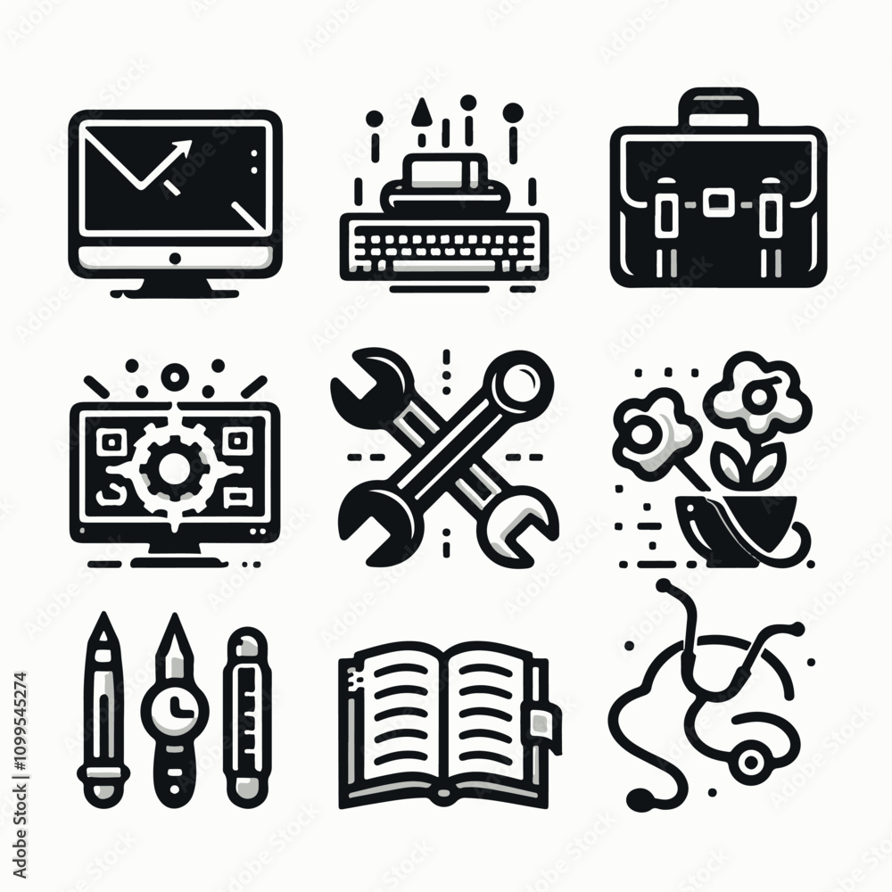 Fototapeta premium Work Icon Collection