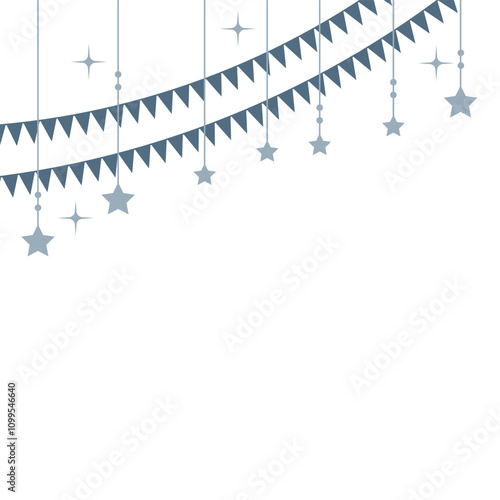 New Year Stars Hanging Party Border Decoration