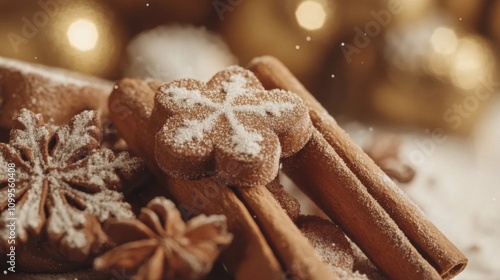 Festive Snow Sugar Cookies and Cinnamon Sticks