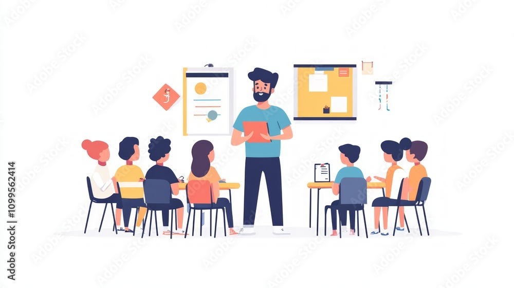 Obraz premium Classroom Presentation by Teacher
