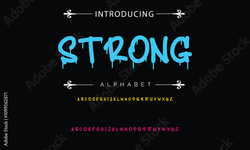  Graffiti Style Typography Artistic Font Design A, B, C, D, E, F, G, H, I, J, K, L, M, N, O, P, Q, R, S, T, U, V, W, X, Y, Z and Arab numerals 0, 1, 2, 3, 4, 5, 6, 7, 8, 9 Graffiti font.