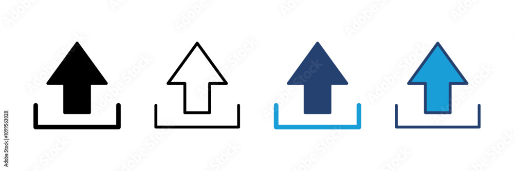 Fototapeta premium Upload icon vector. load data symbol