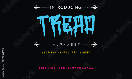  Graffiti Style Typography Artistic Font Design A, B, C, D, E, F, G, H, I, J, K, L, M, N, O, P, Q, R, S, T, U, V, W, X, Y, Z and Arab numerals 0, 1, 2, 3, 4, 5, 6, 7, 8, 9 Graffiti font.