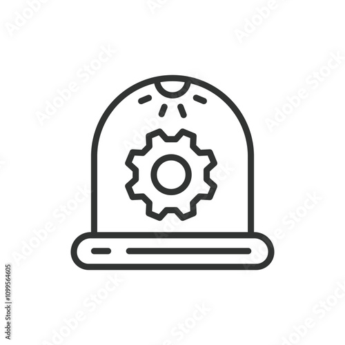 Kid vacuum chamber, icon in line design. Kid, vacuum, chamber, safety, experiment, learning, science on white background vector. Kid vacuum chamber editable stroke icon