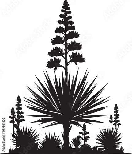Yucca silhouette vector images