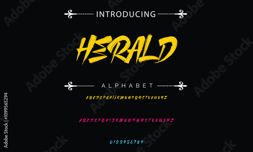  Graffiti Style Typography Artistic Font Design A, B, C, D, E, F, G, H, I, J, K, L, M, N, O, P, Q, R, S, T, U, V, W, X, Y, Z and Arab numerals 0, 1, 2, 3, 4, 5, 6, 7, 8, 9 Graffiti font.