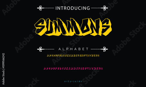 Graffiti font text effect, spray and street text style