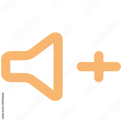 Volume plus icon logo design