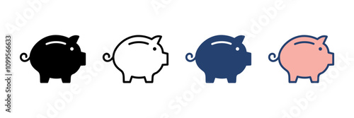 Piggy bank icon vector. piggy money icon