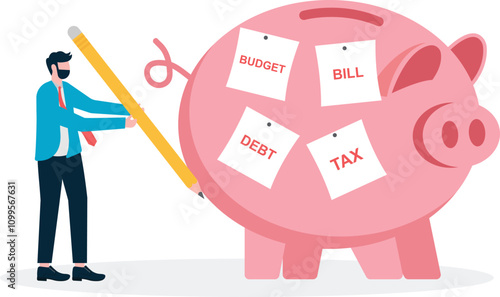 Debt crisis, Financial Stress. Bear high costs. Unemployment or being fired. Debt problem concept.

