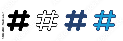 Hashtag icon vector. hashtag symbol