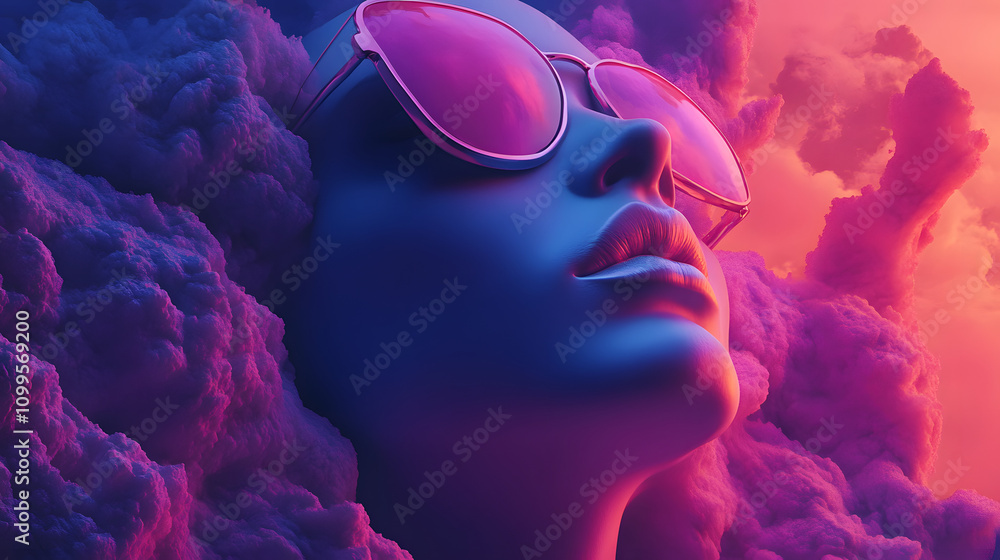 Naklejka premium Abstract Surreal Art Representing Overthinking
