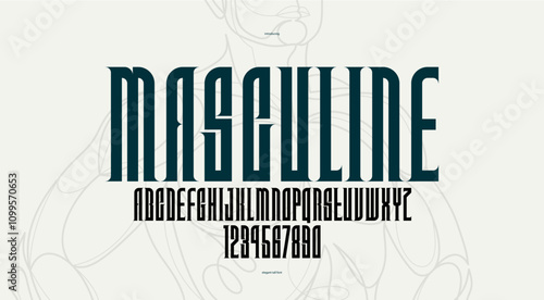 Modern luxury vector condensed and tall font, elegant display typeface in classic style best for logo and emblem creation, fashion typography classy and exclusive style, for titles and slogans.