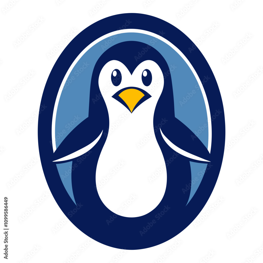 Obraz premium penguin in oval shape