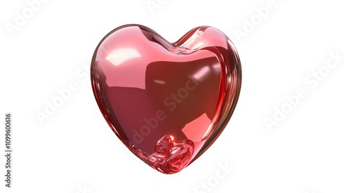 Wallpaper Mural Glass transparent isolated heart. Realistic soap bubble in the shape of a heart, glare, light and sparkles. Glossy holographic chrome futuristic decoration element. Torontodigital.ca