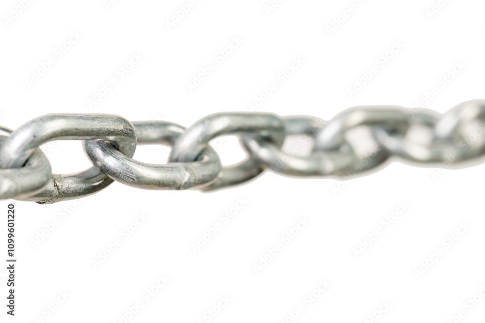 Fototapeta premium The chain is made of galvanized steel.