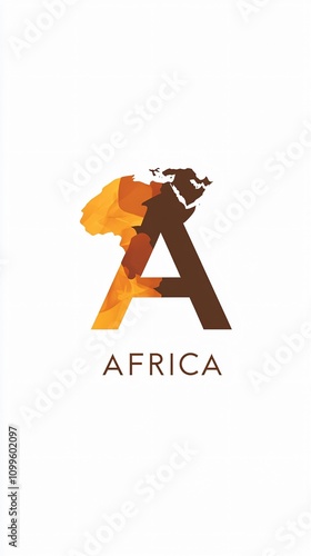 Minimalist logo A sign with word Africa