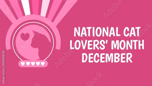 National Cat Lovers’ Month web banner design illustration 