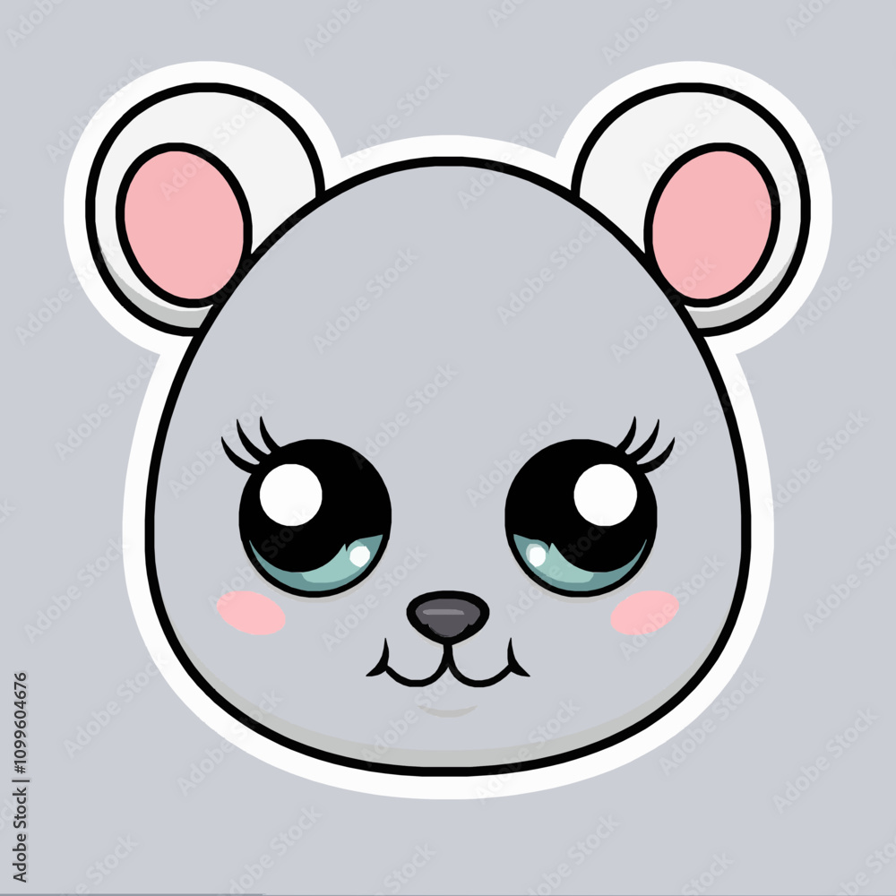 Fototapeta premium Adorable Cartoon Koala Face in Playful Style