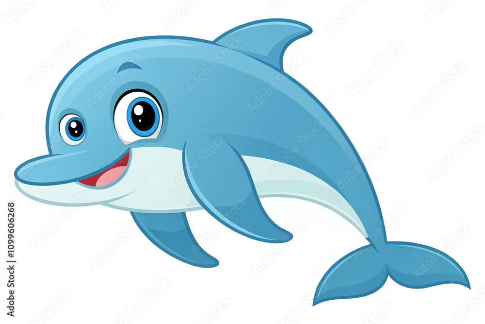 Fototapeta premium Dolphin. Cute dolphin cartoon icon vector illustration.