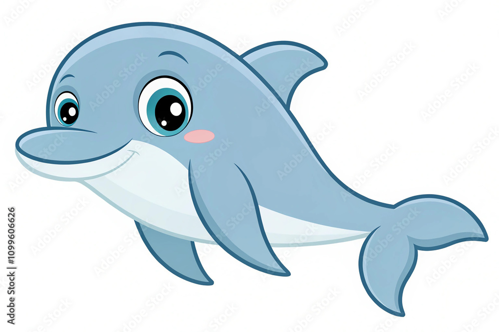 Fototapeta premium Dolphin. Cute dolphin cartoon icon vector illustration.