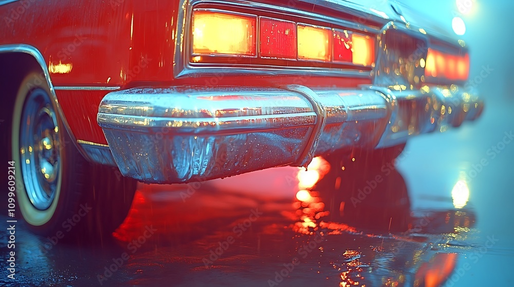 Naklejka premium Vintage car reflections