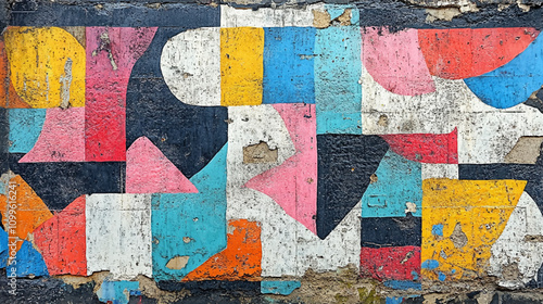 A vibrant, seamless pattern of colorful graffiti art layered on a weathered concrete wall, showcasing urban street art