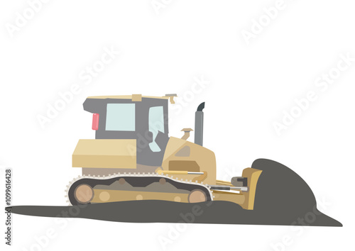 bulldozer isolated on white