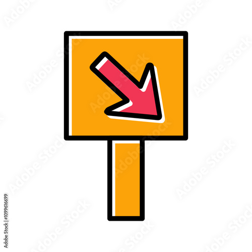Diagonal Down-Right Arrow Vector Icon