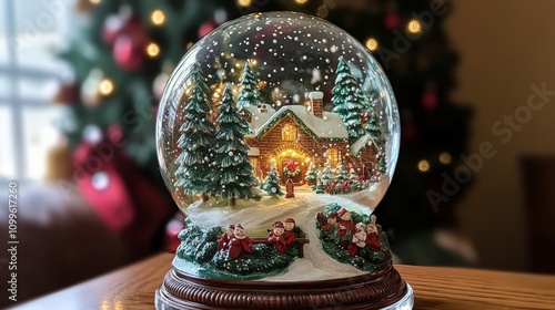 Illuminated Winter Village Snow Globe Christmas Decor