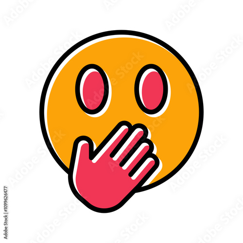 Face with Hand Over Mouth Vector Icon