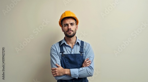 a worker with the hardhat on