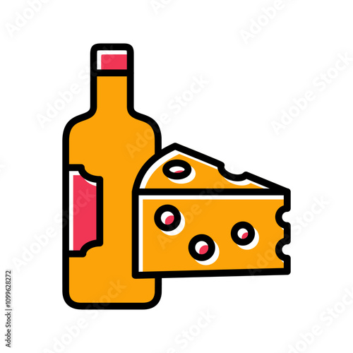 Wine and Cheese Vector Icon