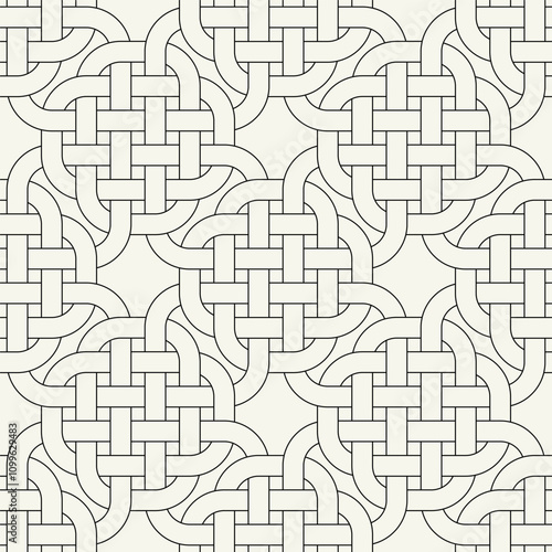 Celtic seamless pattern. Abstract graphic wallpaper. Vector tileable illustration. Interlaced geometric ornament.
