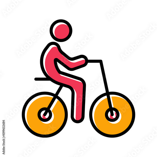 Person Biking Vector Icon