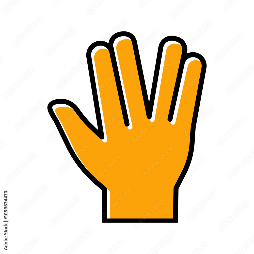 Obraz premium Vulcan Salute Vector Icon
