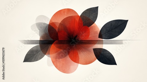 Striking contrast, macro photography of a flower with dramatic black and red center, showcasing nature's vibrant beauty